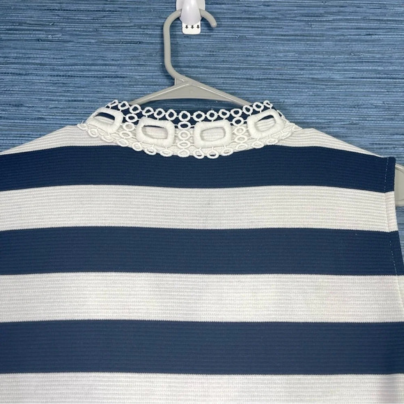 Charter Club Striped lace top navy & white XXL - Picture 5 of 6